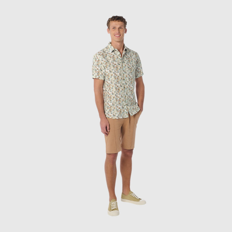 23440305-050 shirt short sleeve printed linen no excess overhemd crop