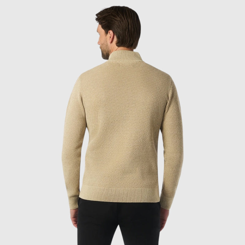 25230904-122 No Excess Pullover Half Zipper 2 Coloured Melange
