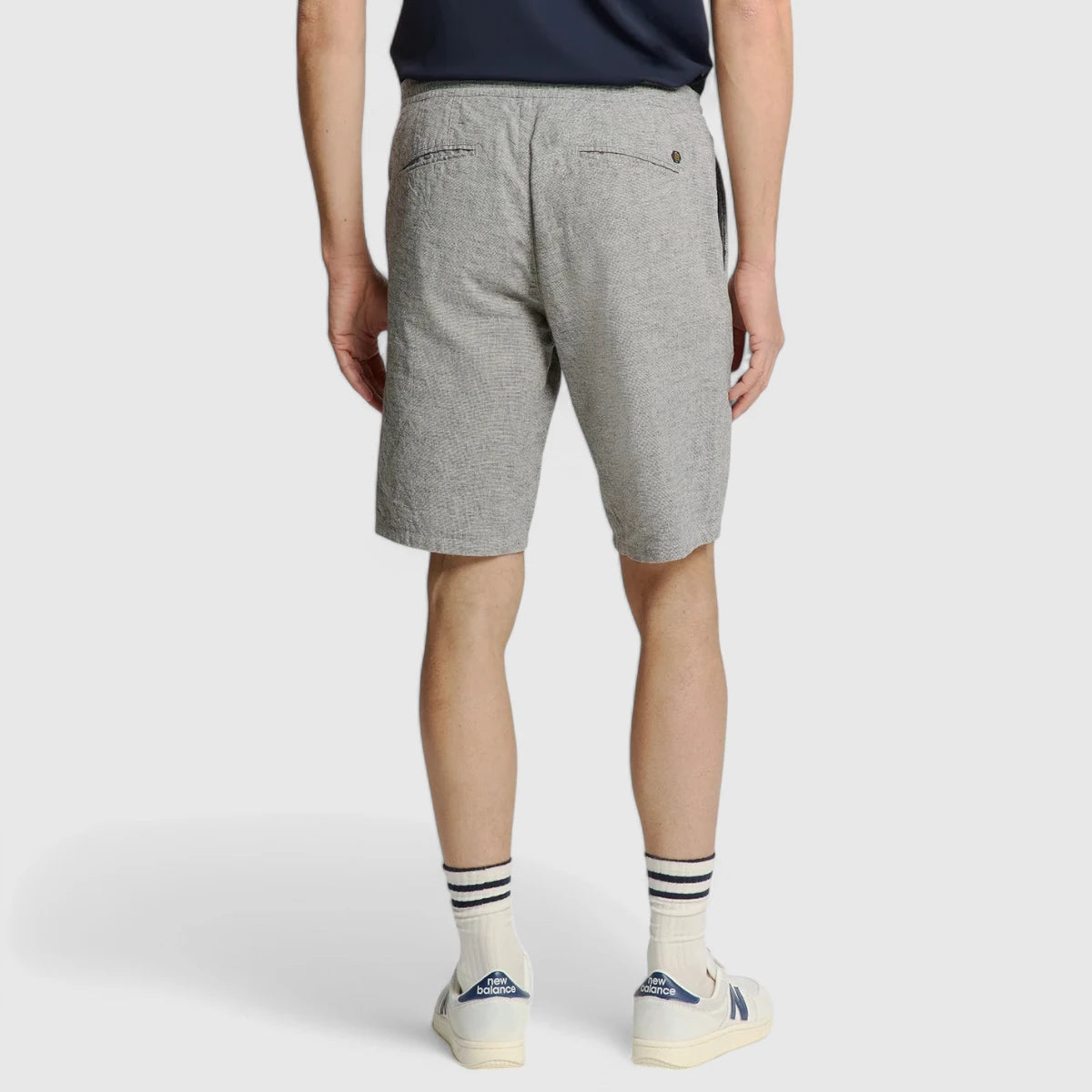 278190311-096 No Excess Short With Linen Melange Deep Blue