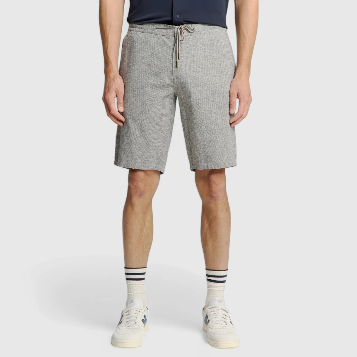 278190311-096 No Excess Short With Linen Melange Deep Blue