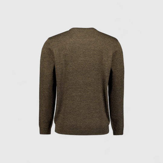 29210880SN-044 No Excess Knitwear Pullover Crewneck 2 Coloured Melange Taupe