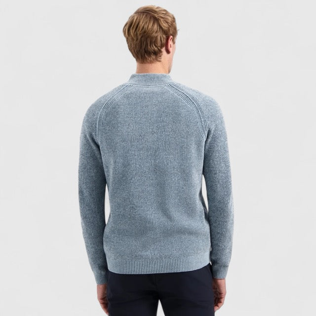 29210967SN-138 No Excess Pullover Half Zip 2 Colored Chenille Dusty Blue