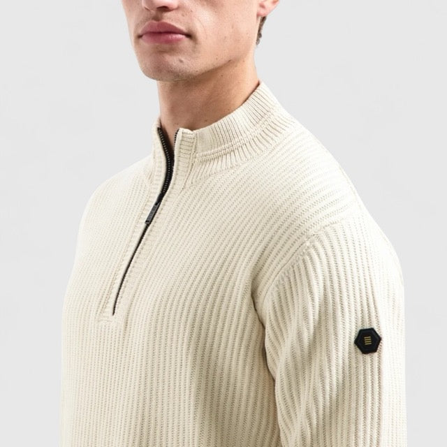 No Excess Pullover Half Zip Rib Variation