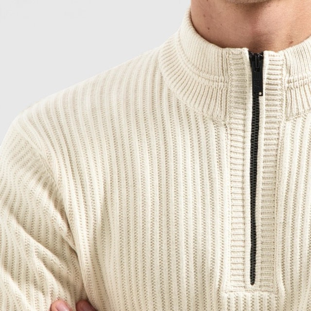 No Excess Pullover Half Zip Rib Variation