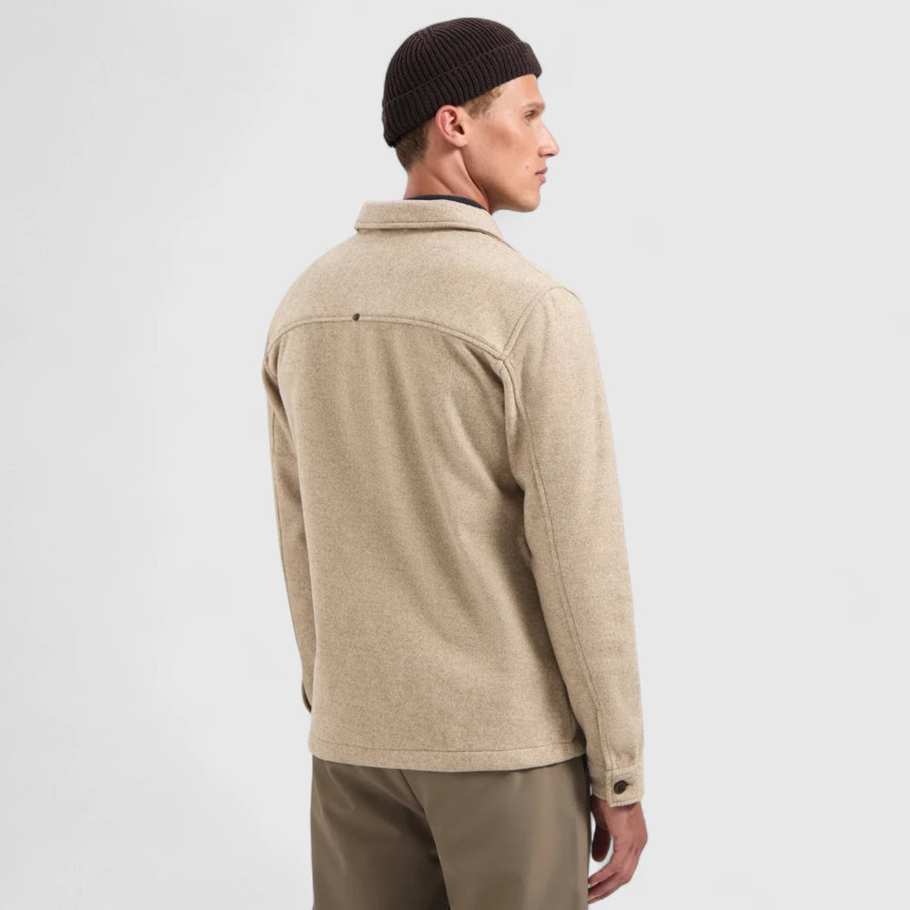 29510821SN-043 No Excess Overshirt Button Closure Melange Khaki
