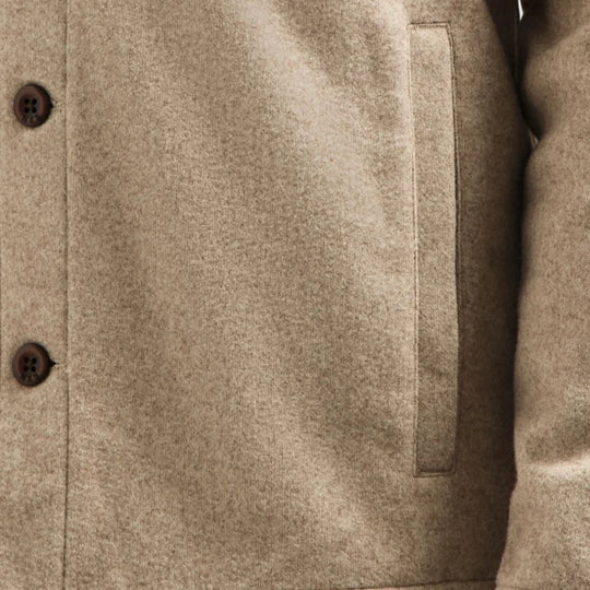 29510821SN-043 No Excess Overshirt Button Closure Melange Khaki