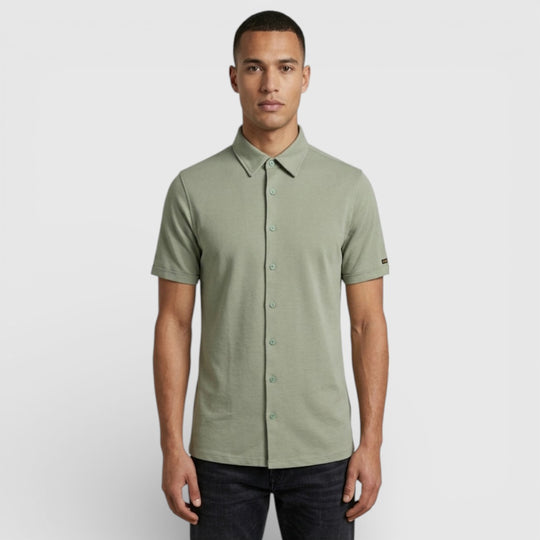 No Excess Overhemd met Korte Mouwen van Twill Jersey