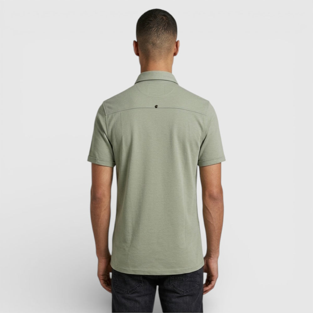 No Excess Overhemd met Korte Mouwen van Twill Jersey