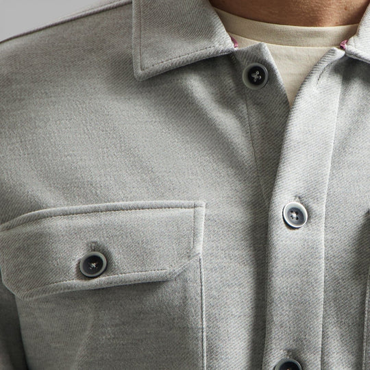 31580144-102 No Excess Overshirt Jersey Twill Grey Melange