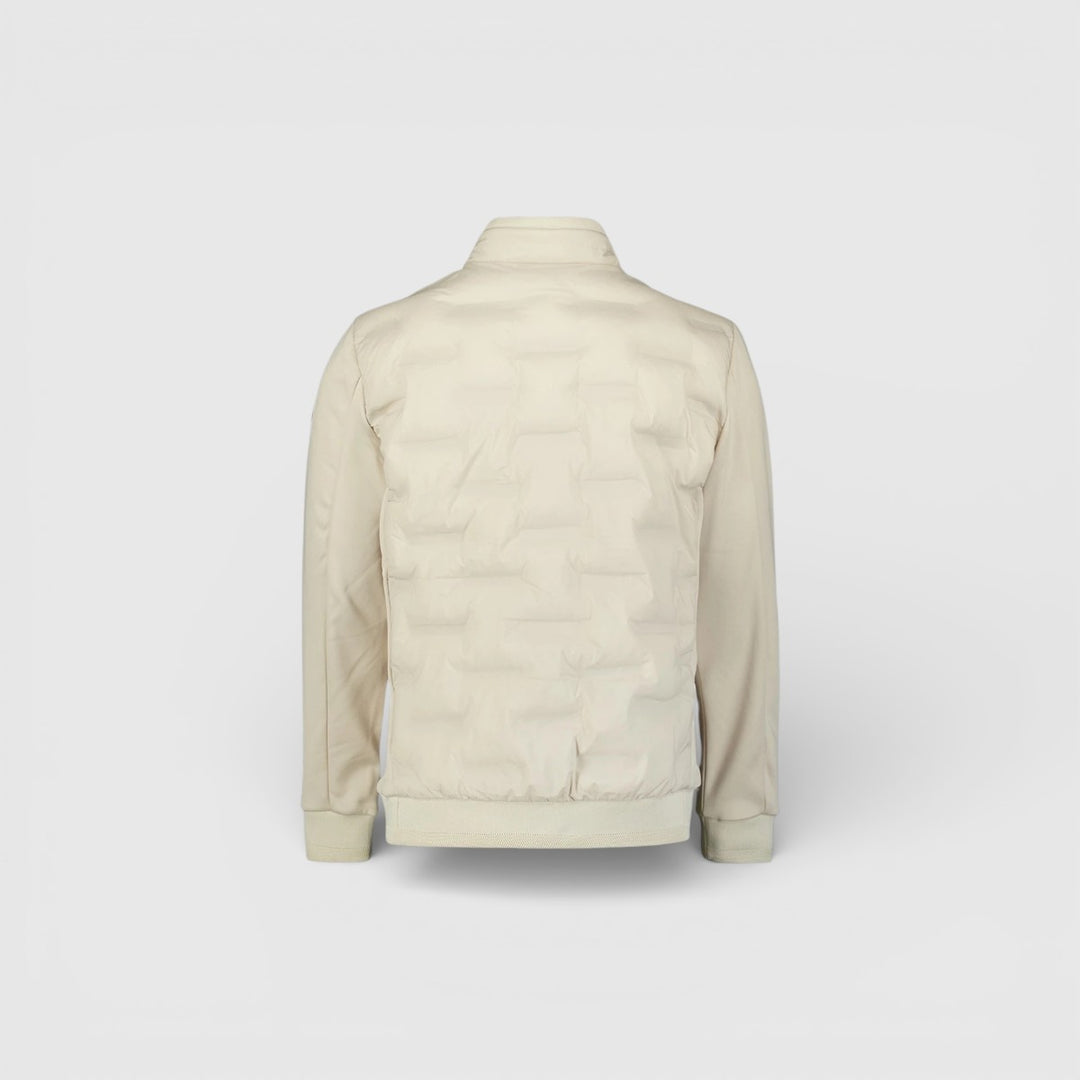 31630119-014 No Excess Zomerjas Korte Fit in Sealed Knitted Mix Stone