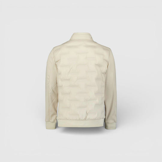 31630119-014 No Excess Zomerjas Korte Fit in Sealed Knitted Mix Stone