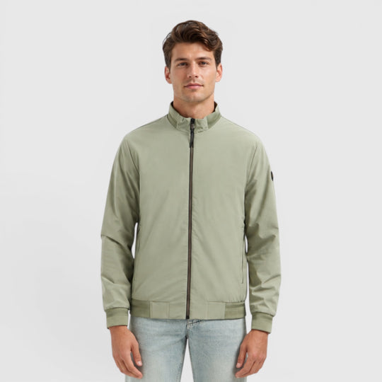 31630210-177 No Excess Zomerjas Lichtgewicht Met Geribde Kraag Light Army / Groen