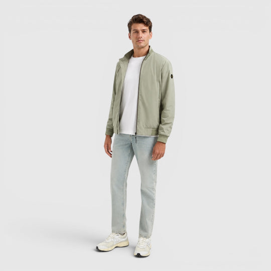 31630210-177 No Excess Zomerjas Lichtgewicht Met Geribde Kraag Light Army / Groen