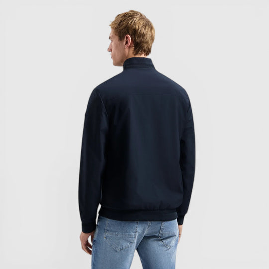 31630210-078 No Excess Zomerjas Lichtgewicht Met Geribde Kraag Night / Donkerblauw