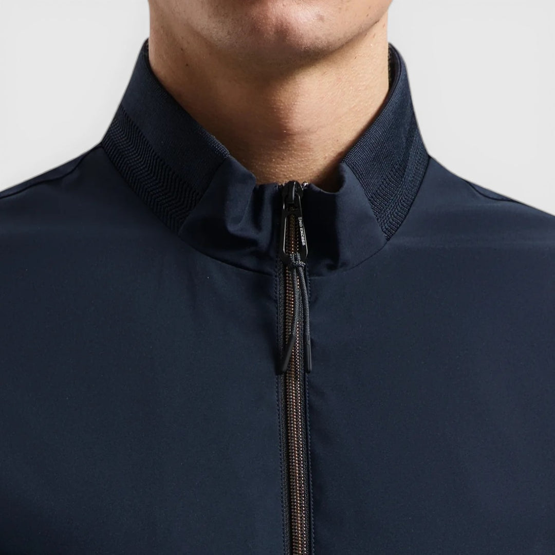 31630210-078 No Excess Zomerjas Lichtgewicht Met Geribde Kraag Night / Donkerblauw