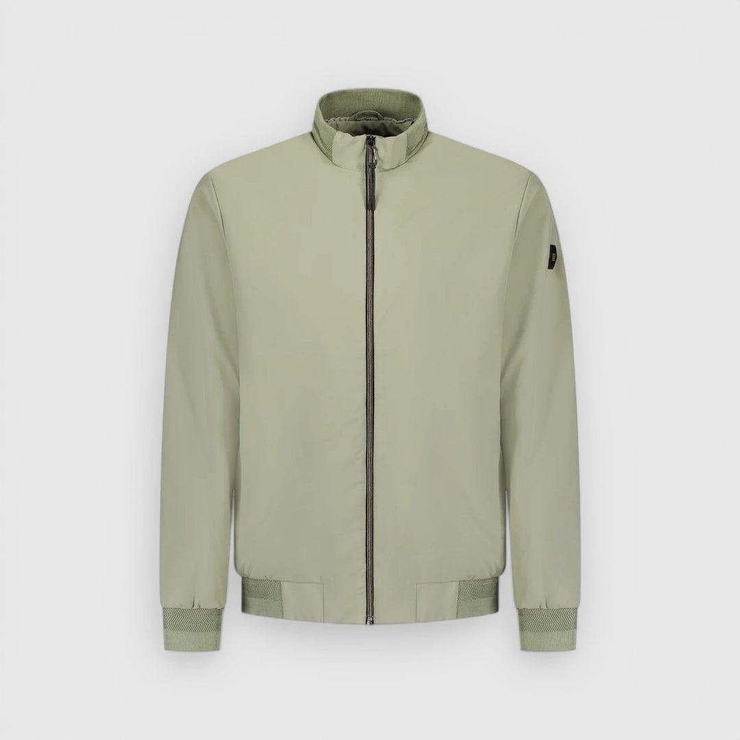 31630210-177 No Excess Zomerjas Lichtgewicht Met Geribde Kraag Light Army / Groen