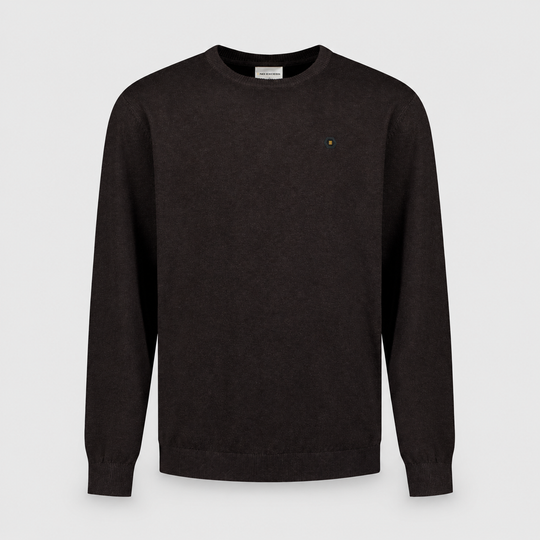 No Excess Melange Jumper trui in Dark Brown / Donkerbruin, productfoto voorzijde, afbeelding 5