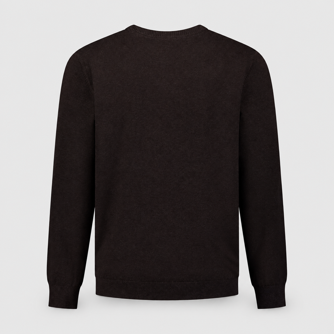 No Excess Melange Jumper trui in Dark Brown / Donkerbruin, productfoto achterzijde, afbeelding 6