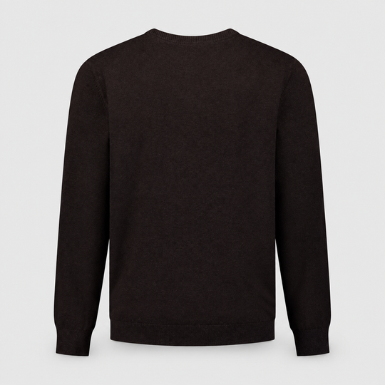 No Excess Melange Jumper trui in Dark Brown / Donkerbruin, productfoto achterzijde, afbeelding 6