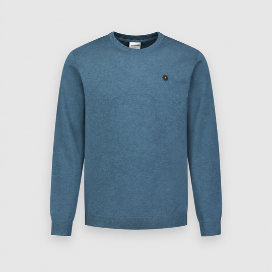 No Excess Melange Jumper trui in Shadow Blue / Grijsblauw, productfoto voorzijde, afbeelding 5