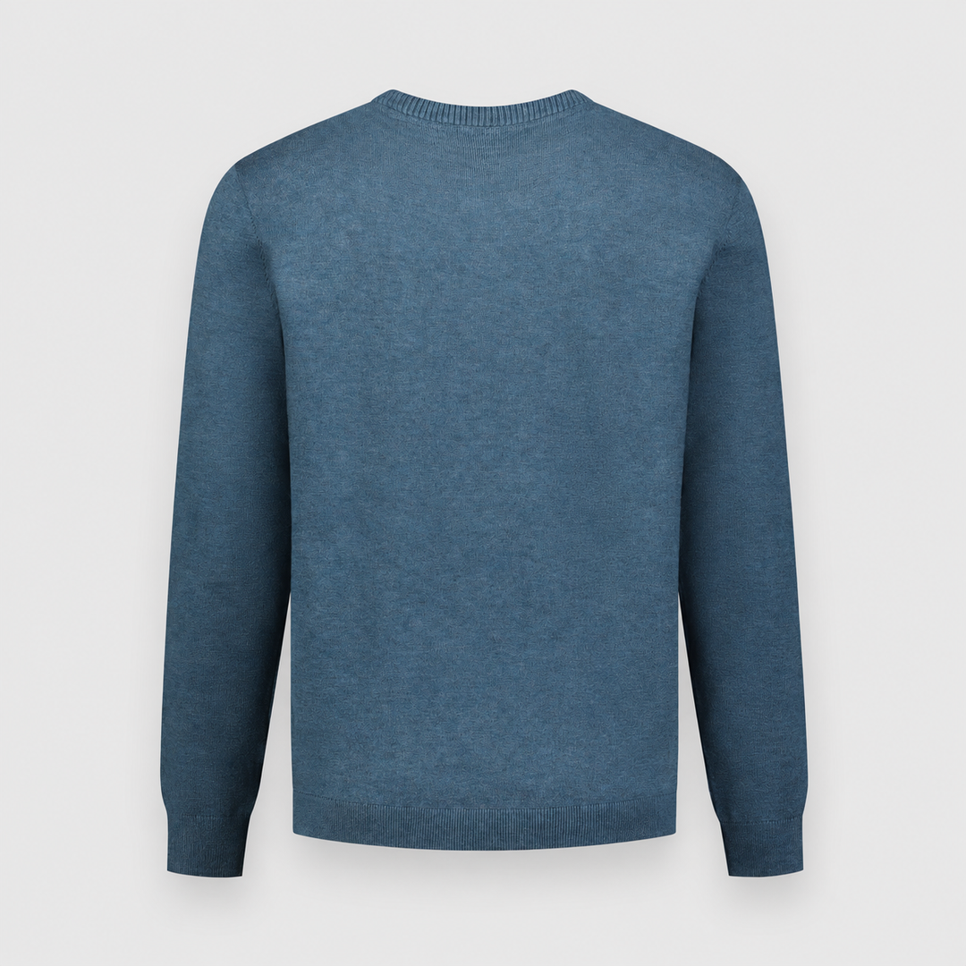 No Excess Melange Jumper trui in Shadow Blue / Grijsblauw, productfoto achterzijde, afbeelding 6