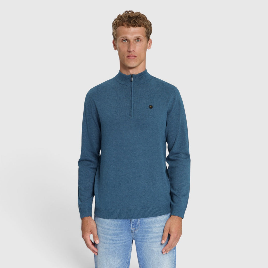 No Excess Trui Half-Zip Melange