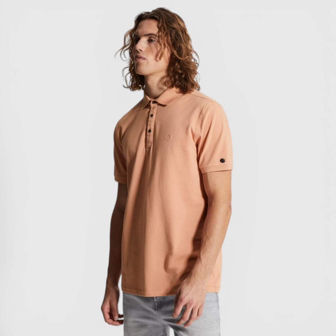CPSS2603851-3018 Cast Iron Polo Slim Fit Fijn Piqué Cafe Creme / Roze