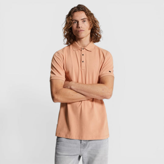 CPSS2603851-3018 Cast Iron Polo Slim Fit Fijn Piqué Cafe Creme / Roze
