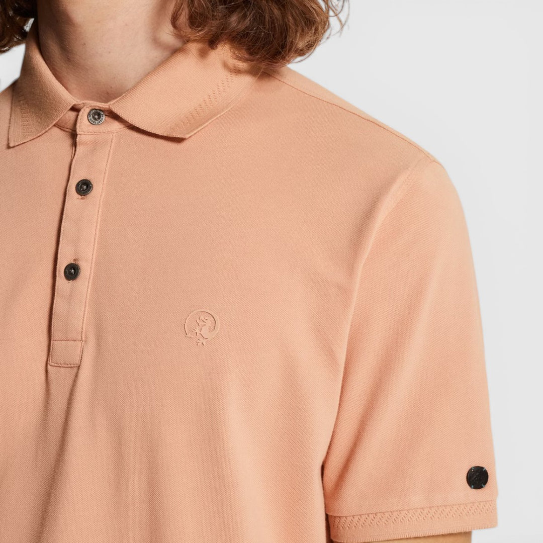 CPSS2603851-3018 Cast Iron Polo Slim Fit Fijn Piqué Cafe Creme / Roze