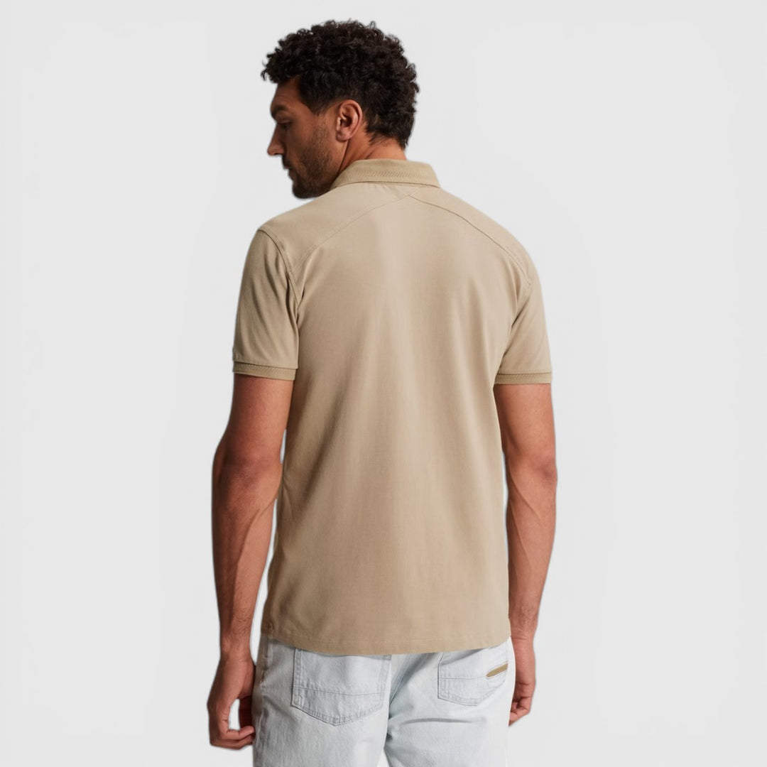 CPSS2603851-8023 Cast Iron Polo Slim Fit Fijn Piqué Amuminum / Bruin