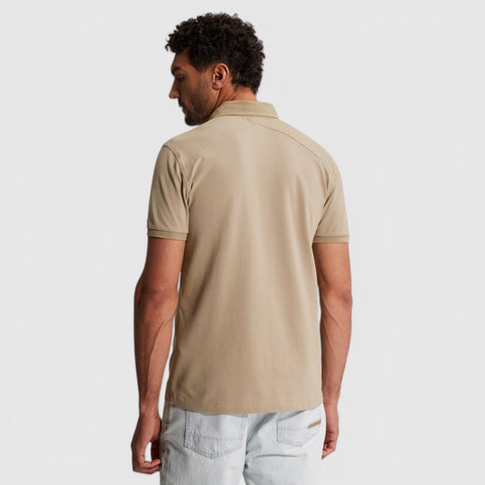 CPSS2603851-8023 Cast Iron Polo Slim Fit Fijn Piqué Amuminum / Bruin