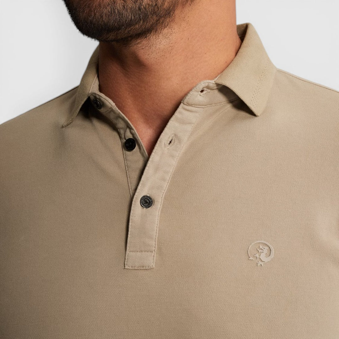 CPSS2603851-8023 Cast Iron Polo Slim Fit Fijn Piqué Amuminum / Bruin