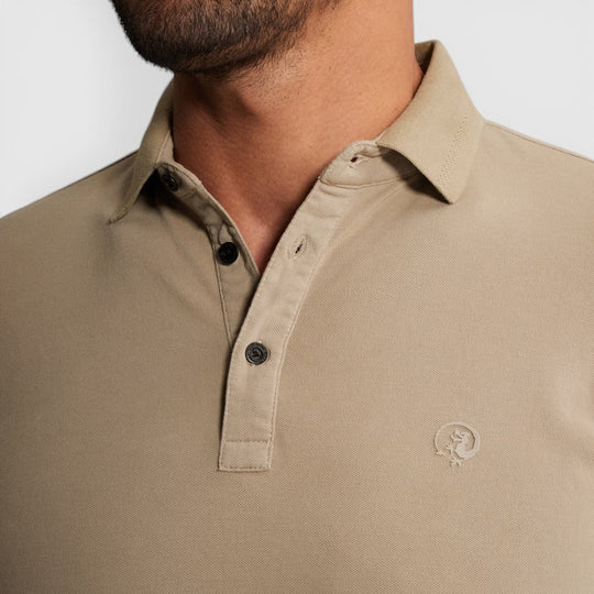 CPSS2603851-8023 Cast Iron Polo Slim Fit Fijn Piqué Amuminum / Bruin