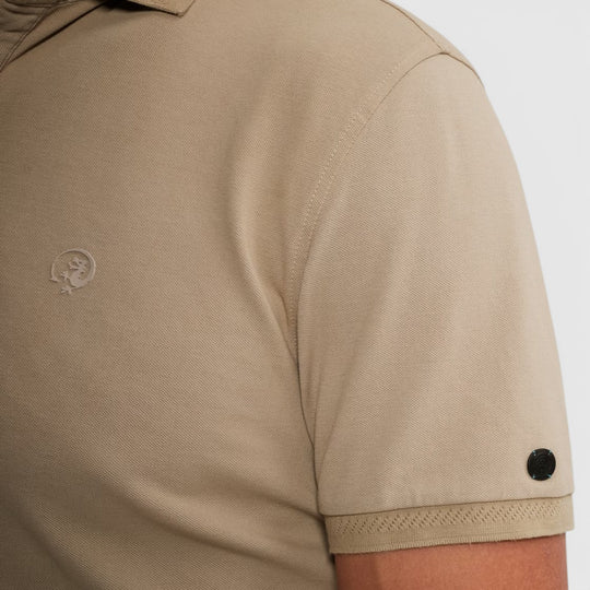 CPSS2603851-8023 Cast Iron Polo Slim Fit Fijn Piqué Amuminum / Bruin