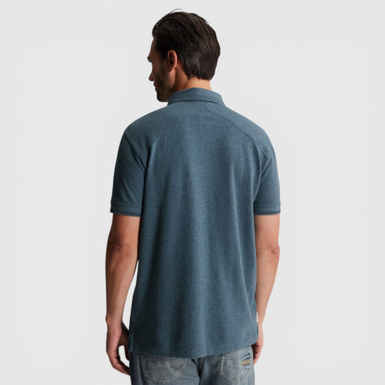 CPSS2604864-9117 Cast Iron Polo Popcorn Jersey Melange Turbulence / Blauw
