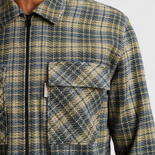 CSI2511272-5277 Cast Iron Overshirt Mouline Check Brush Grisaille