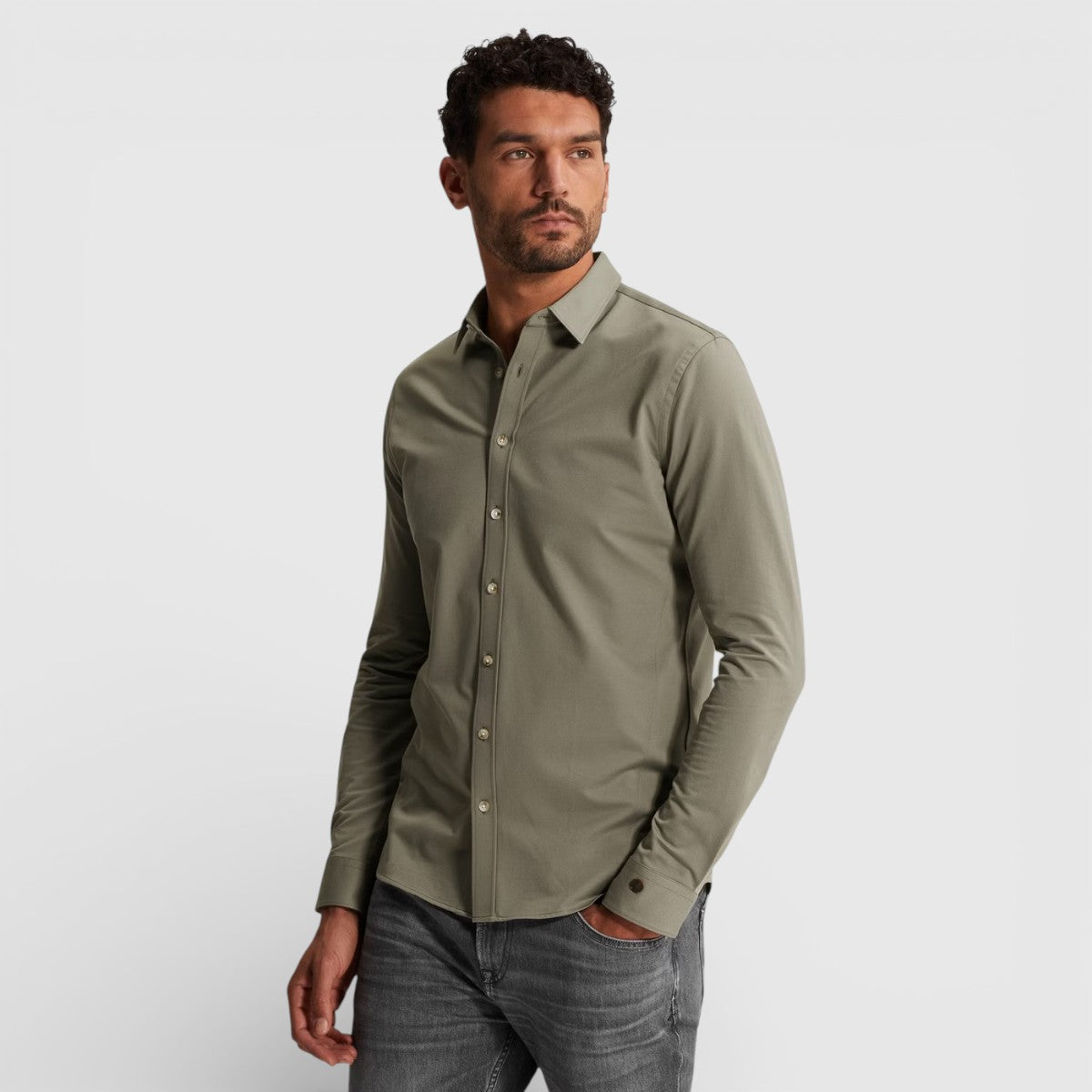 CSI2602200-6478 Cast iron Shirt Twill Jersey 2 Tone Dried Sage