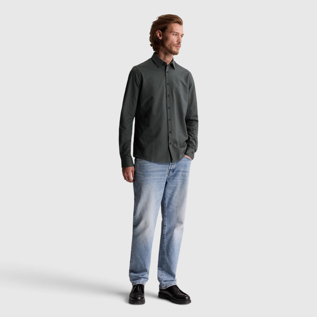 CSI2610250-9076 Cast Iron Overhemd Twill Jersey Dark Slate / Donkergrijs