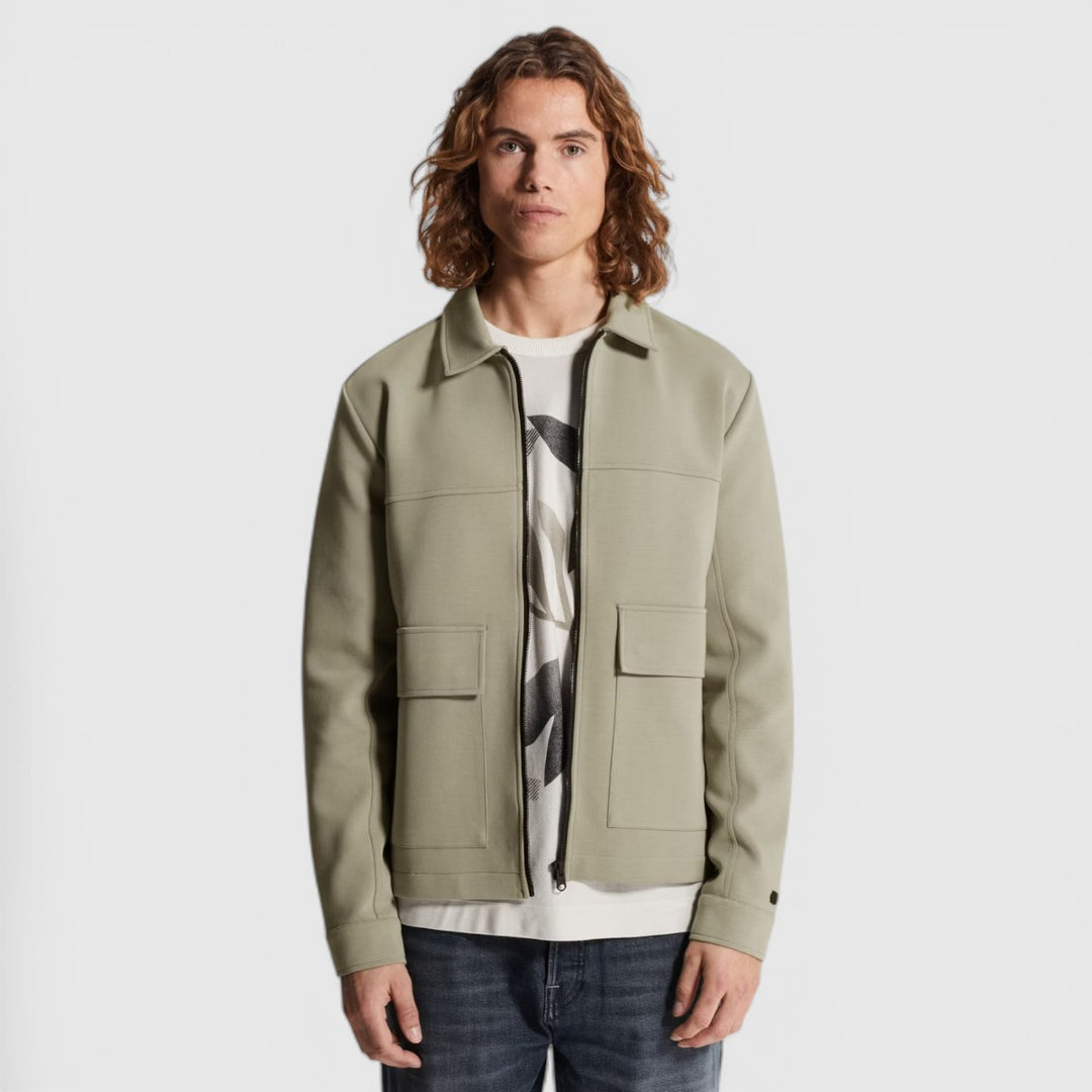 CSW2602411-6478 Cast Iron Overshirt Sweat jacket Dried Sage / Grijs