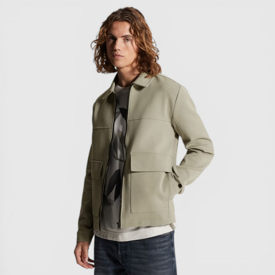 CSW2602411-6478 Cast Iron Overshirt Sweat jacket Dried Sage / Grijs