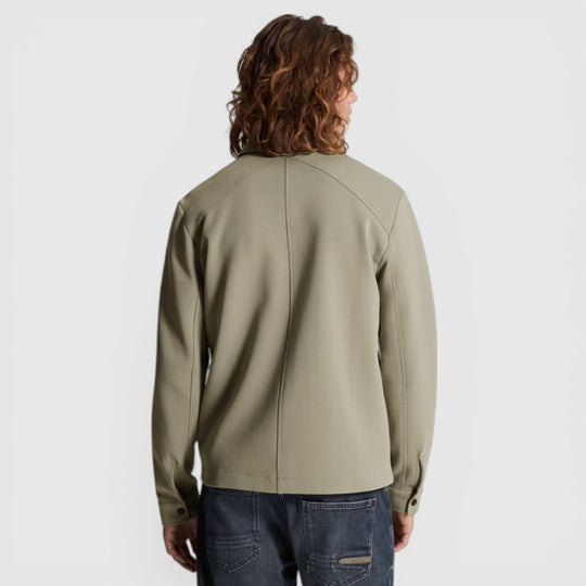 CSW2602411-6478 Cast Iron Overshirt Sweat jacket Dried Sage / Grijs