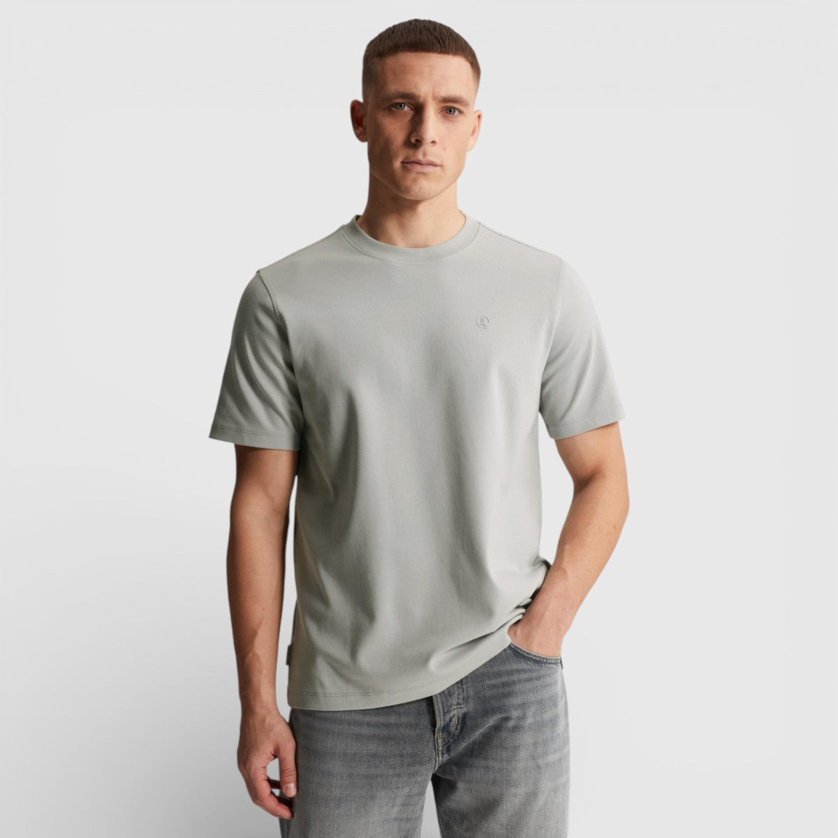 CTSS2603560-9105 Cast Iron Crewneck Regular Fit Interlock Grey