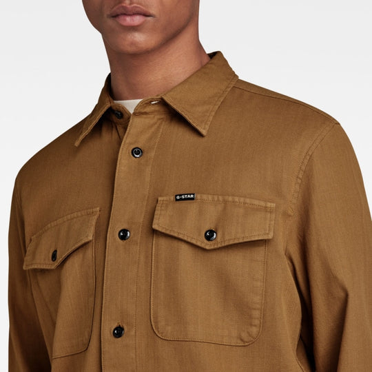 d20165 d454 g082 marine slim shirt  g-star overhemd tobacco crop4