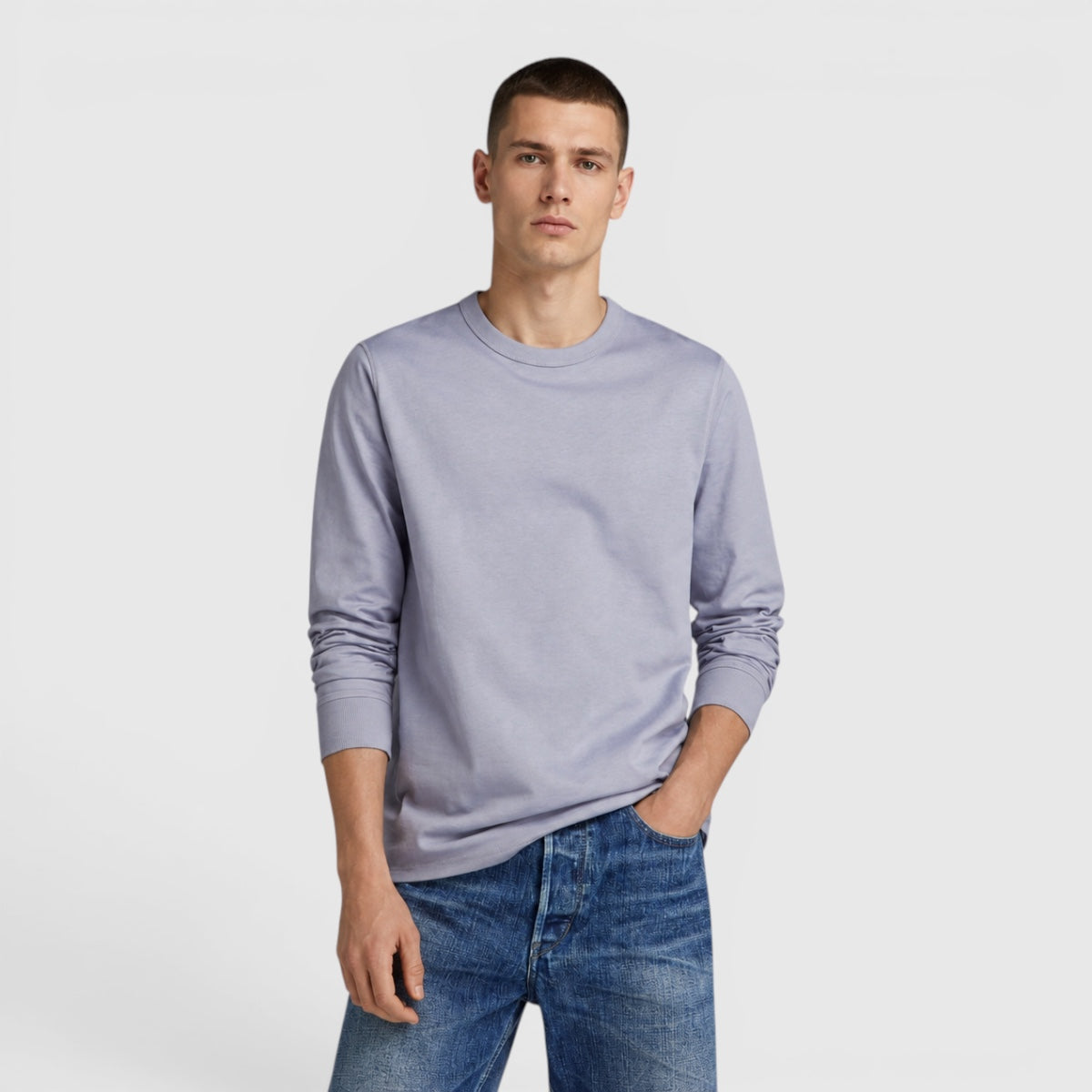 d23455 c336 3885 premium base long sleeve g-star t-shirt dim grey