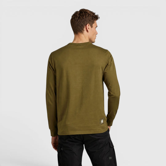 d23455 c336 c744 premium base long sleeve g-star t-shirt dark olive 