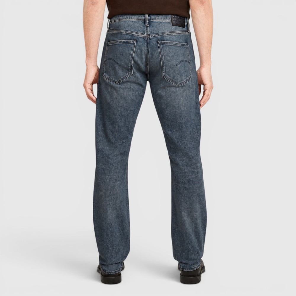 D23692-D775-G803 G-Star RAW Mosa Straight Jeans Antic Sand Blast / Donkerblauw