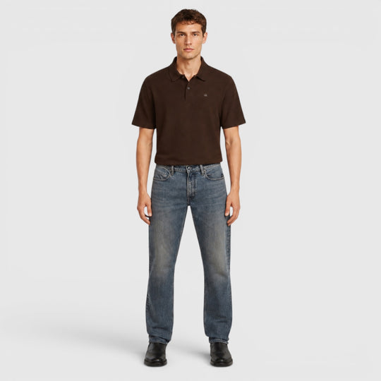 D23692-D775-G803 G-Star RAW Mosa Straight Jeans Antic Sand Blast / Donkerblauw