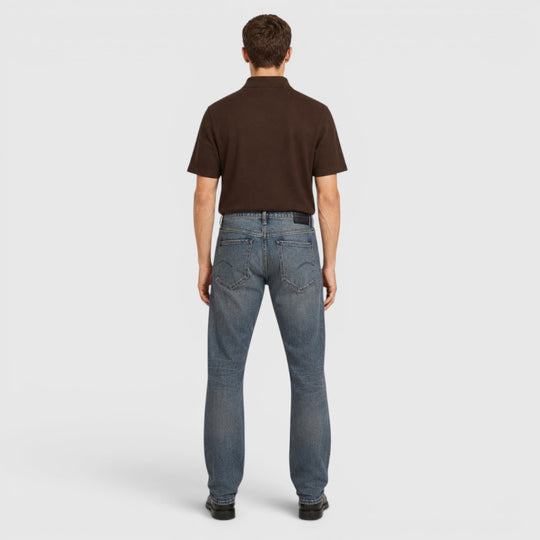 D23692-D775-G803 G-Star RAW Mosa Straight Jeans Antic Sand Blast / Donkerblauw