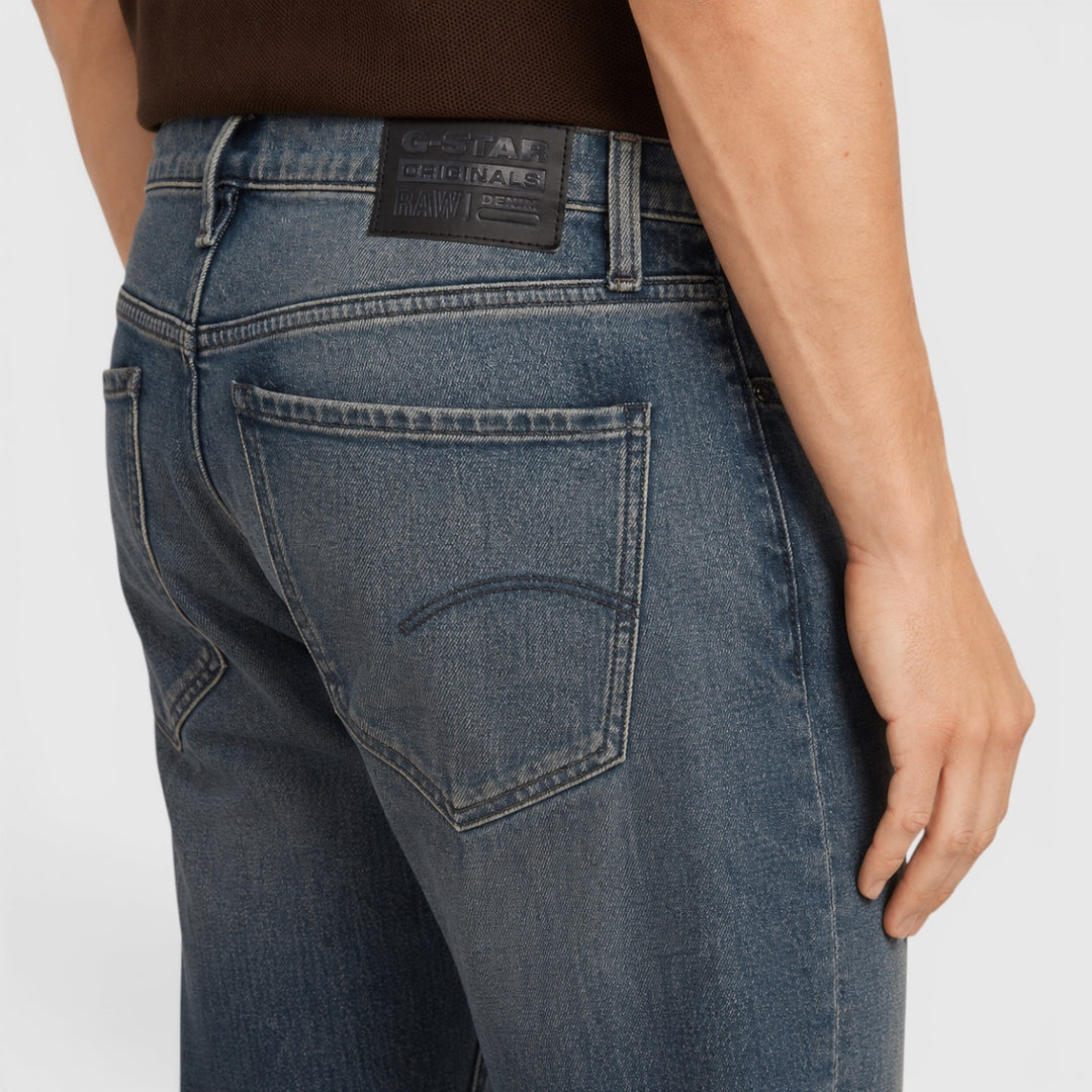 D23692-D775-G803 G-Star RAW Mosa Straight Jeans Antic Sand Blast / Donkerblauw