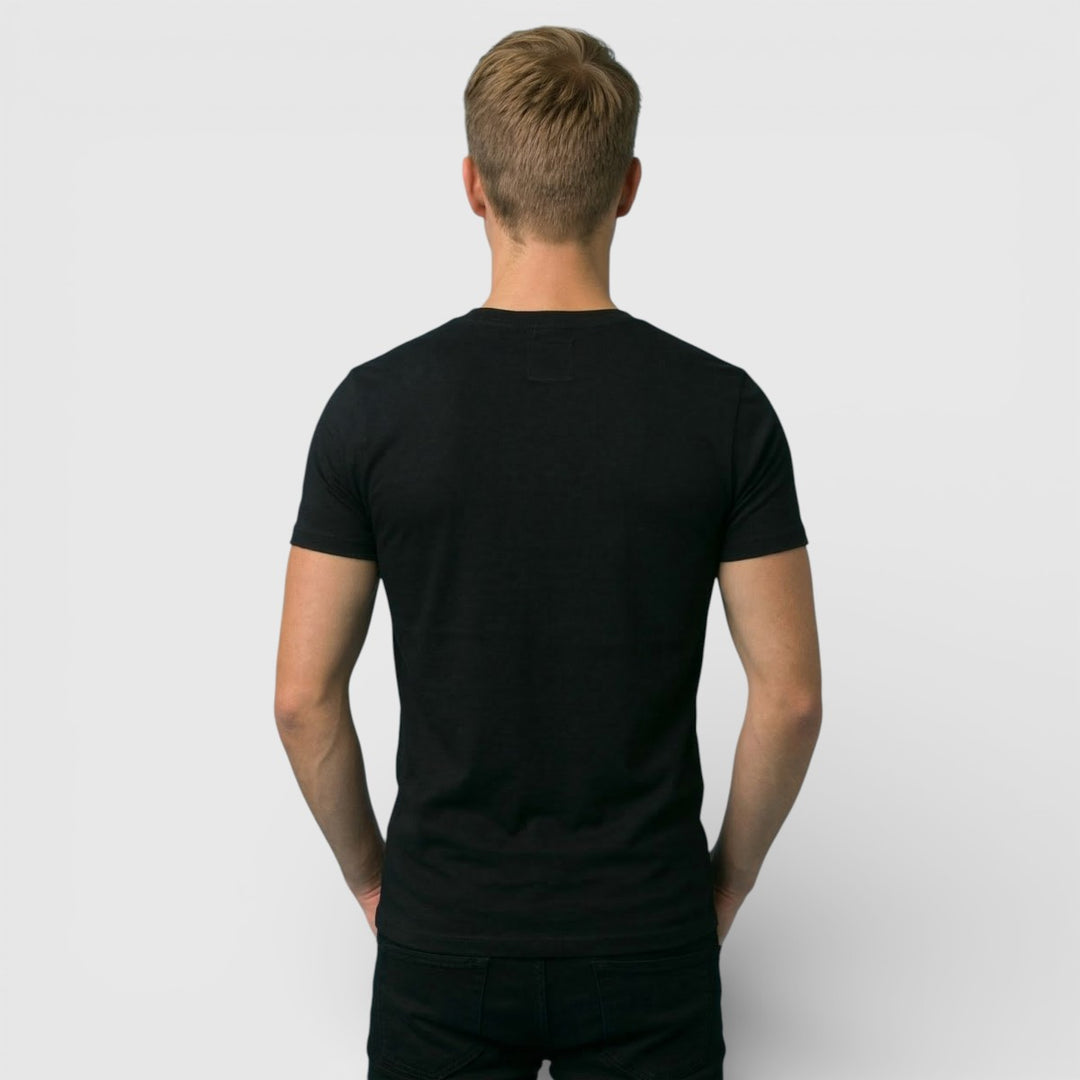 0202-Black Garage Body Fit V-Neck